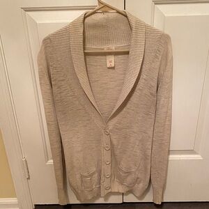 Wide Ribbed Collar Cardigan